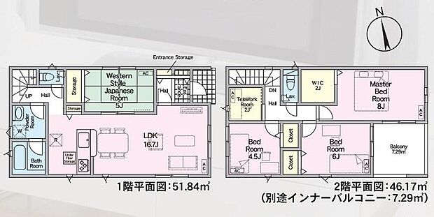 (1号棟)、価格1890万円、4LDK+S、土地面積180.99m2、建物面積105.3m2