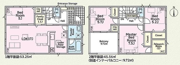 (1号棟)、価格2590万円、4LDK+S、土地面積195.99m2、建物面積108.53m2
