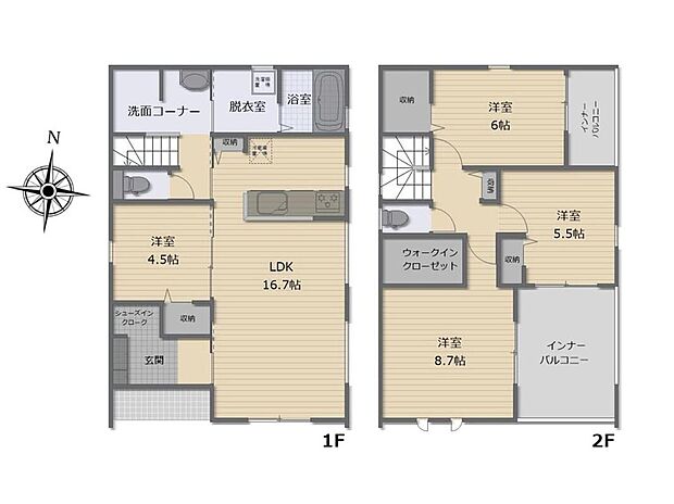 (1号棟)、価格2530万円、4LDK、土地面積181.82m2、建物面積119.25m2