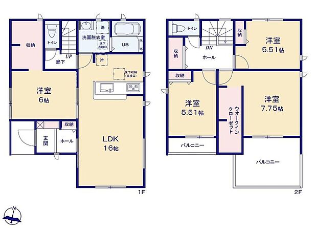 (2号棟)、価格2280万円、4LDK、土地面積193.15m2、建物面積107.24m2