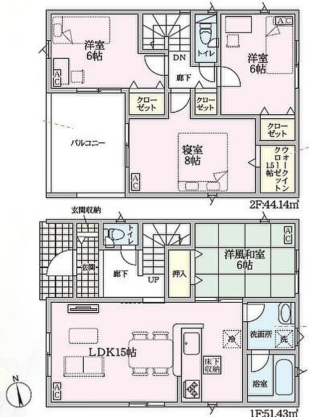(1号棟)、価格3090万円、4LDK、土地面積138.58m2、建物面積105.29m2