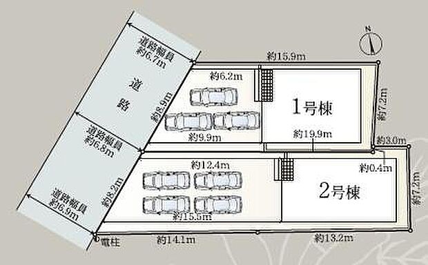 １号棟　３，０９０万円
２号棟　３，１９０万円

３～４台分（号棟による）の駐車スペースを確保しました♪