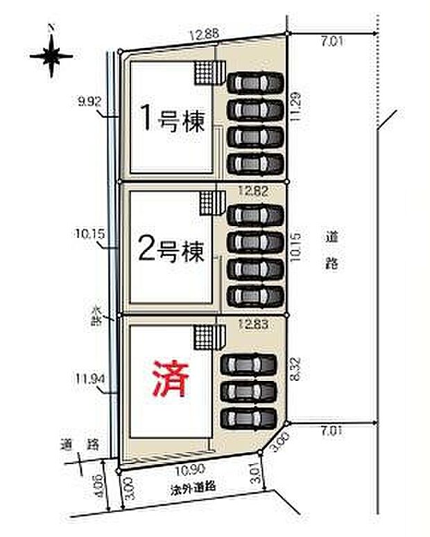 1号棟 2,290万円
2号棟 2,290万円
3号棟 ご成約済
並列3~4台分駐車可能なスペースを確保しました☆