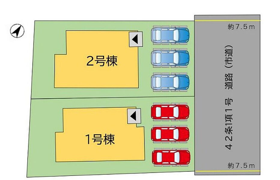 敷地内に3台並列駐車可能です。