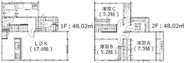 ３号棟：ファミリークローク付きで家族の衣装部屋や趣味部屋などに活用することができ便利！