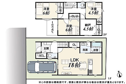 ※建物面積にはビルトインガレージ5.13m2を含みます。 