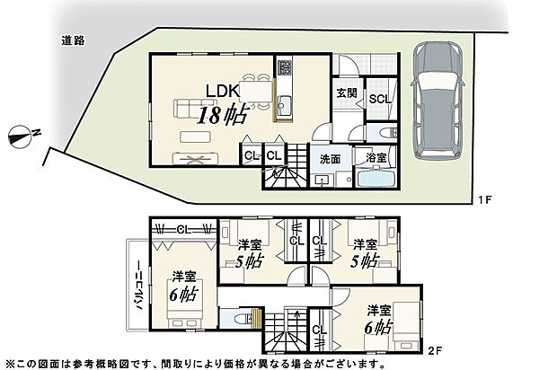 【1号地】建物面積:98.82m2
建物価格:2,200万円
※設計・外構・消費税込み