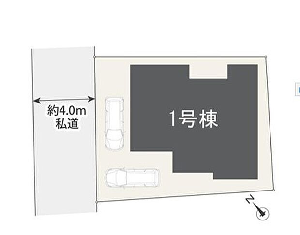 【全体区画図】6180万円、2LDK+S（納戸）、土地面積102.26m2、建物面積83.22m2 車庫2台完備！