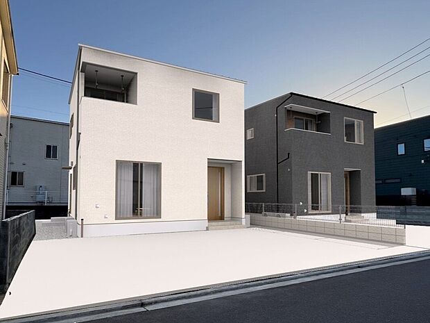 間取りは4LDKと、プライベートスペースをしっかり確保しつつ、楽しい家族団らんもできる広々のLDKがある住まいです♪※外観イメージです。実際の施工と異なります。