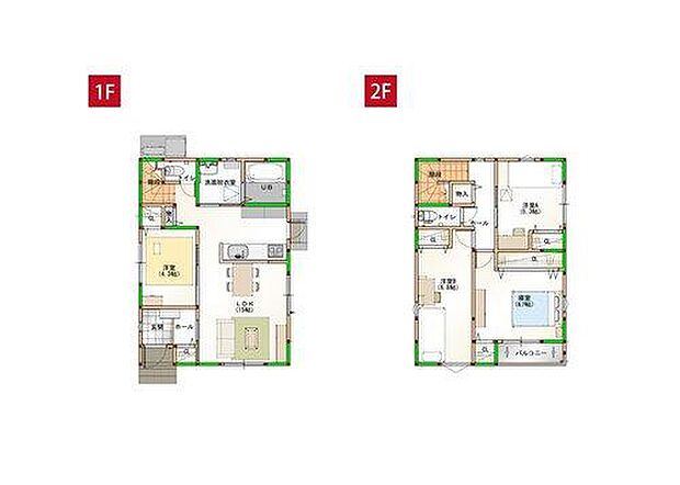 楽しい家族団らんもできる広々15帖のLDKがある住まいです♪※施工事例です。実際の建物とは異なります。