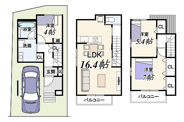 【新築参考プラン】建物面積:80.66m2 建物価格:1,899万円