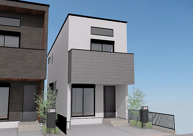 【完成予想外観(B号棟)】■外観パースは完成予想の為、イメージとなります。