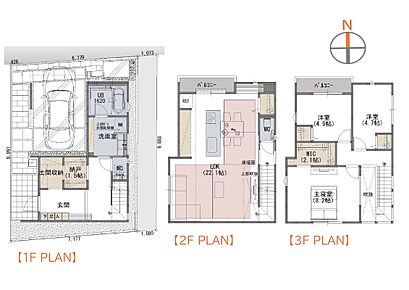 土地面積：別途セットバック部分及び通路部分16.06m2 
