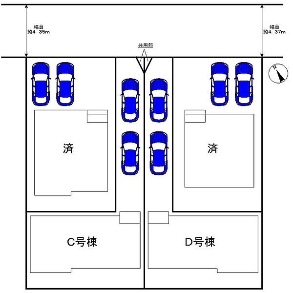 【全４区画】駐車２台可能！セカンドカーや来客時にも安心ですね♪