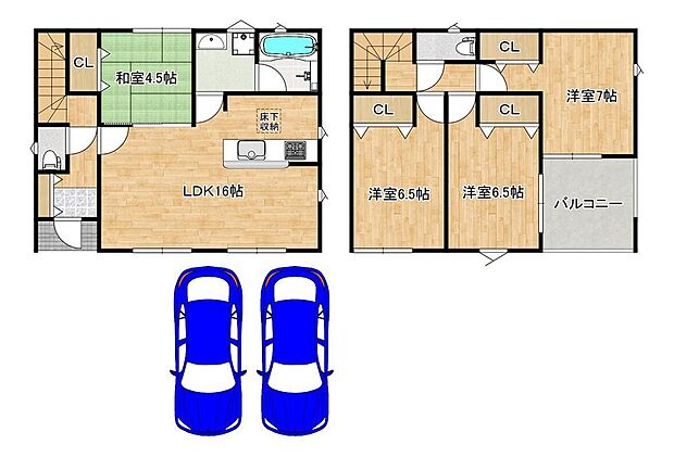 【4LDK】(3号棟)任意後退5.05m2・私道負担41.65m2・開発区域外25.69m2有