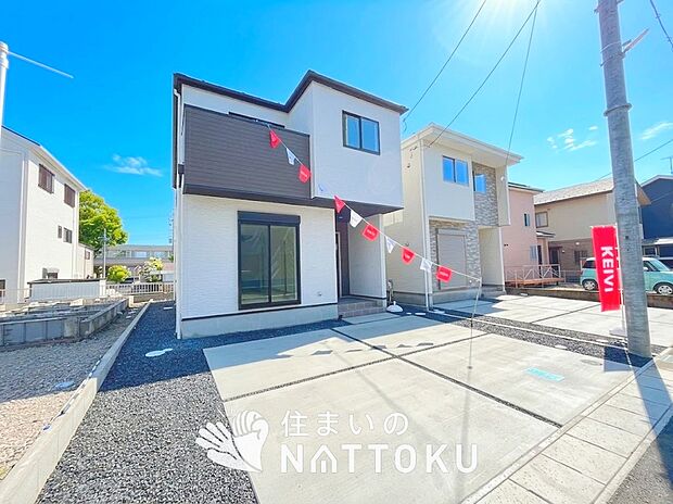 【現地写真（外観）【４号地】】断熱性、気密性を高める工夫で一年中ずっと心地よく暮らせる、高気密・高断熱です。