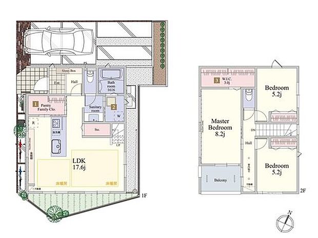 【3LDK】大型ファミリークローゼットを採用したプラン!
リビング階段となっており、家族とのコミュニケーション広場にもなるLDKプランです。
