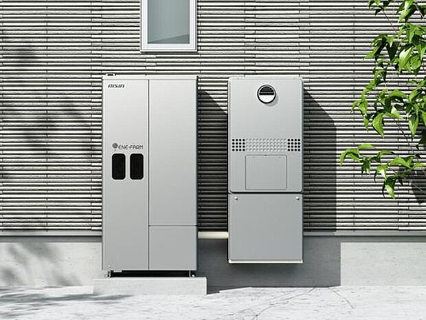 【【エネファーム】】【エネファーム】
燃料ガスから水素を取り出し、その水素と空気中の酸素を反応させて、自宅で電気を作るシステムです。発電時に出る熱を利用してお湯も一緒につくるため、エネルギーを有効利用できます。