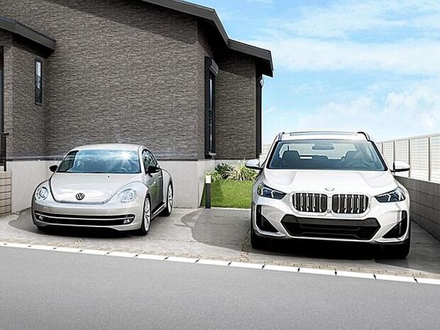 【【駐車スペース完成イメージ】】今回の限定1邸には駐車スペースが3台!セカンドカーや来客用のスペースも用意してます。
※完成イメージのため実際と異なる場合がございます
※分譲済み完成イメージとなります