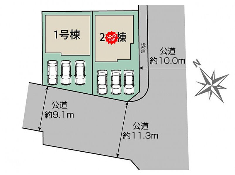 札幌市北区新川2条5丁目2棟 区画図