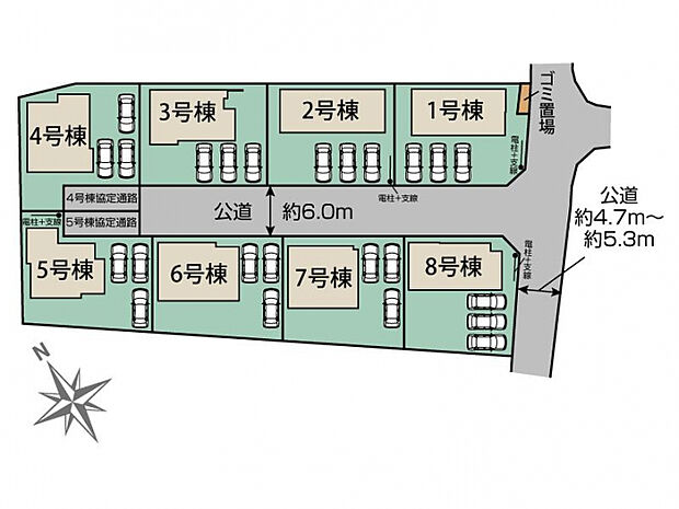 安達郡大玉村大山行屋8棟 区画図