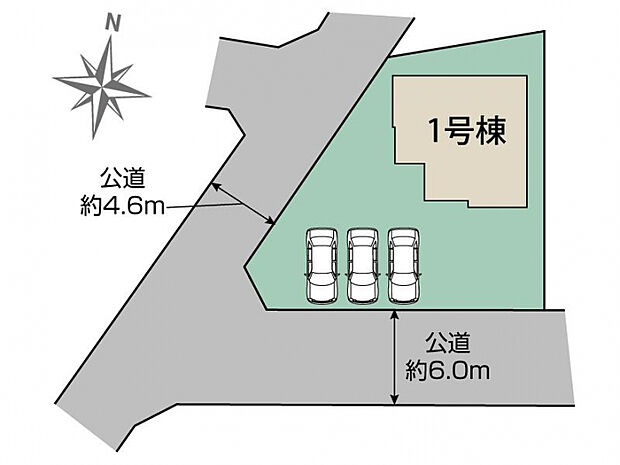 南アルプス市鮎沢1棟 区画図
