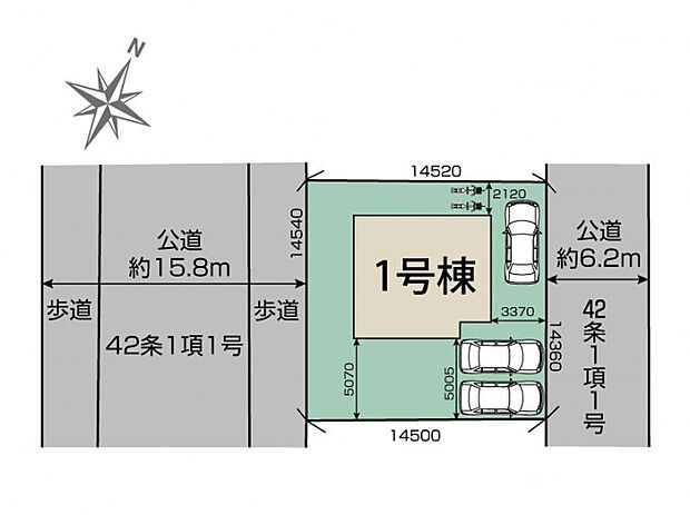 奈良市左京2丁目2期1棟 区画図