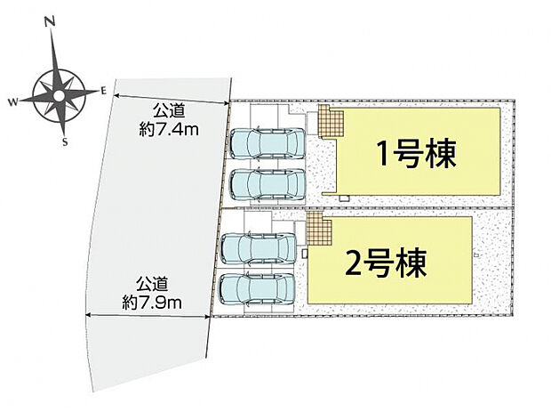 岡山市東区西大寺中野本町2棟 区画図
