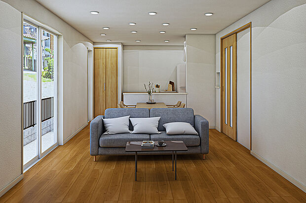 【【西庄7-7-1~6-B】内観パース】料理中もコミュニケーションが取りやすく自然と会話がうまれる対面式です。