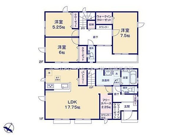 (１号棟)、3LDK、土地面積129.34m2、建物面積103.5m2

