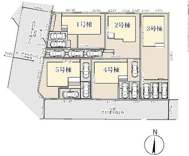 敷地54坪超え♪南向き全5棟!各棟、個性を持たせたカラーバリエーション。それぞれの間取りや外観が全て違い個性的ながらも統一感のある美しい街並み。きっと、お好みのお住まいが見つかります。