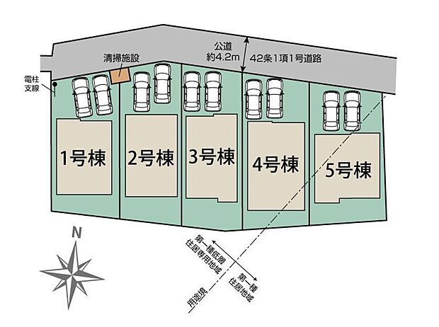 各棟、個性を持たせたカラーバリエーション。それぞれの間取りや外観が全て違い個性的ながらも統一感のある美しい街並み。きっと、お好みのお住まいが見つかります。