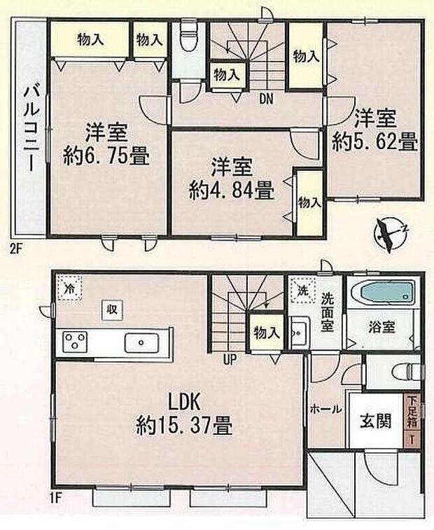 (A号棟)、3LDK、土地面積82.88m2、建物面積81.97m2