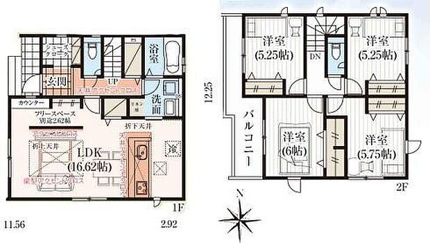 (１号棟)、4LDK、土地面積132.32m2、建物面積102.26m2