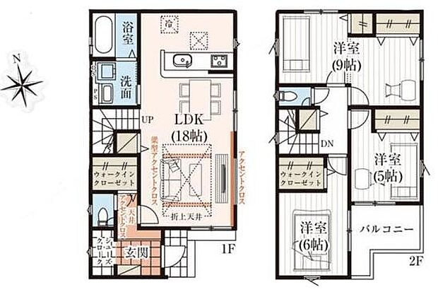 (3号棟)、3LDK、土地面積136.89m2、建物面積96.88m2