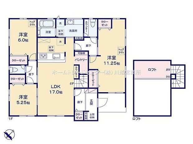 (１号棟)、3LDK、土地面積204.49m2、建物面積103.51m2 