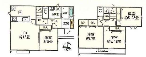 (A号棟)、4LDK、土地面積124.18m2、建物面積92.33m2