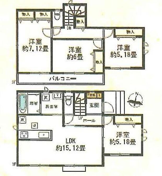 (D号棟)、4LDK、土地面積122.31m2、建物面積93.77m2