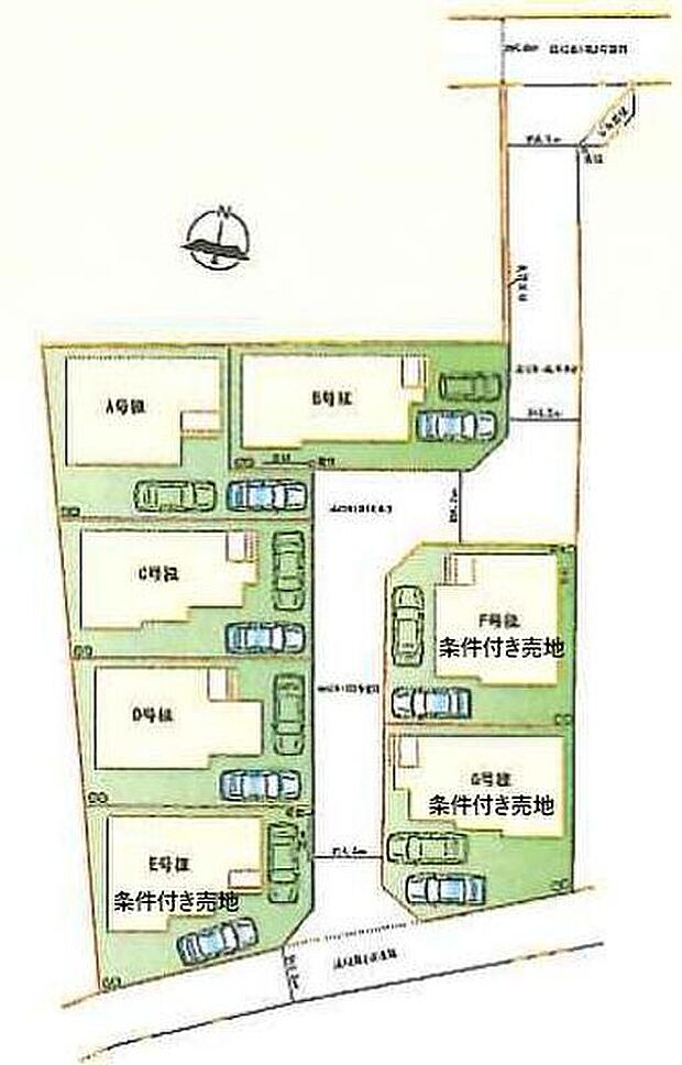 全７棟の分譲地！各棟個性を持たせたカラーバリエーション。間取りや外観が全て違い個性的ながらも統一感のある美しい街並み、きっとお好みのお住まいが見つかります！