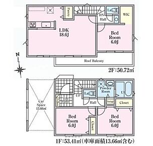 １５帖LDKに隣接する和室を開放すれば２０帖の大空間に♪応接間としては勿論、お昼寝スペースとしてもお使いいただけます！水回り集中設計で毎日の家事も捗ります♪ 