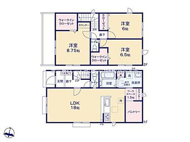 ☆大型パントリー付き☆           
フリースペース一体型パントリー♪家族が多いとすぐなくなってしまう水や食材をまとめ買いしても置き場所に困らないのはうれしいですね！ 