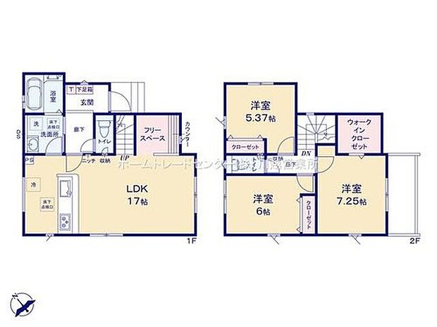 【3LDK】１７帖超えのゆとりのLDKにフリースぺースを設置しました！パントリーや収納スペースとして、テレワークスペースやお子様の遊び場としてもご活用いただけます♪