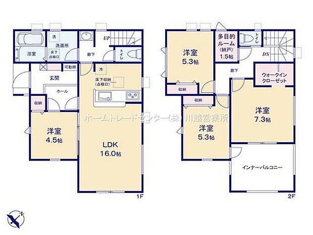【4LDK+S】☆多目的ルーム付き☆
２階に多目的に使用可能な納戸を設けました！収納スペースとしては勿論、テレワークコーナーやスタディーコーナー、趣味のお部屋にも最適！