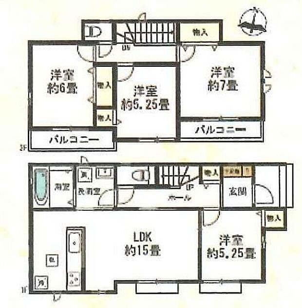 【4LDK】☆開放感溢れる角地☆
角地の立地を活かして開口部を多く設けています！お部屋の隅々まで陽射しが届き、どのお部屋でも気持ちよくお過ごしいただけます。