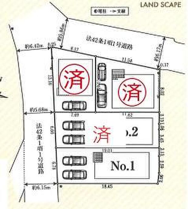 【全体区画図】東武養東上線「新河岸」駅徒歩１０分！スーパー・コンビニ・ＤＳ等商業施設が徒歩圏にある利便性の高い好立地です♪カースペースは２台分（車種による）完備♪※３号棟は１台分