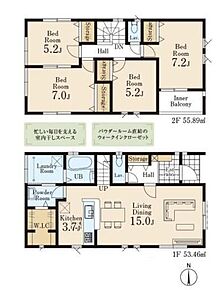 ☆開放感溢れる角地☆
角地の立地を活かして開口部を多く設けています！お部屋の隅々まで陽射しが届き、どのお部屋でも気持ちよくお過ごしいただけます。 