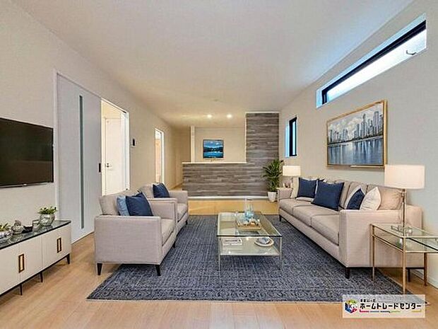 【B号棟リビング】陽当りの良いリビングは明るく風通しの良い２面採光。ご家族の様子が感じられ、安心さと心地よさを実現した快適空間。※こちらはCGで画像を生成したイメージ画像になります。