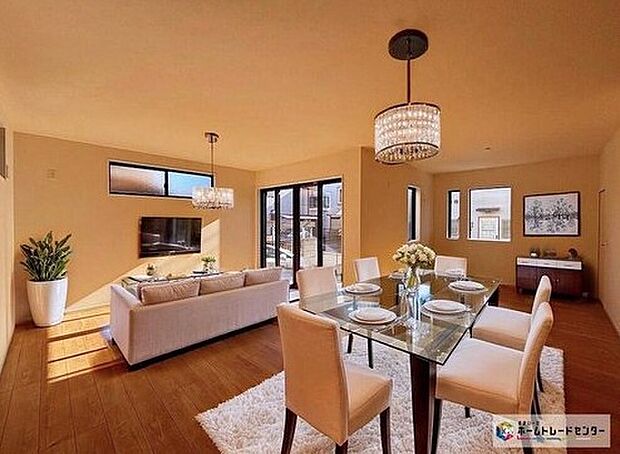 陽当りの良いリビングは明るく風通しの良い2面採光。ご家族の様子が感じられ、安心さと心地よさを実現した快適空間。※こちらはCGで画像を生成したイメージ画像になります。家具などは付いておりません