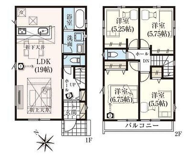 (2号棟)、価格4990万円、4LDK、土地面積122m2、建物面積94.4m2