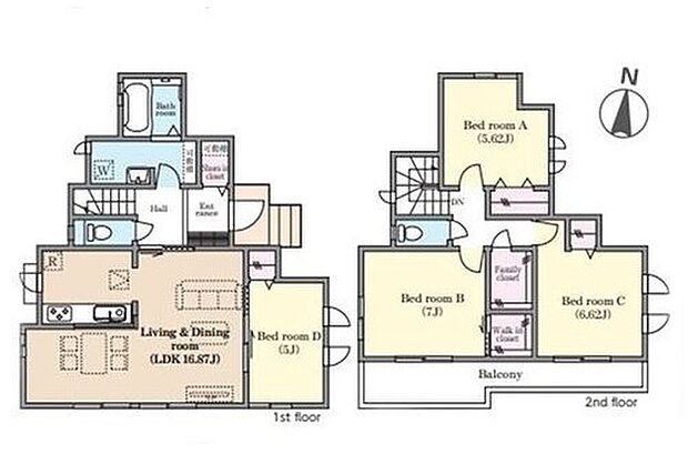 (A号棟)、価格5890万円、4LDK、土地面積127.8m2、建物面積100.4m2